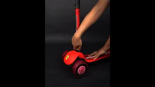 FERRARI FOLDABLE TWIST SCOOTER FOR KIDS WITH ADJUSTABLE HEIGHT, LED LIGHTS (MEDIUM), AGED 3 to 10