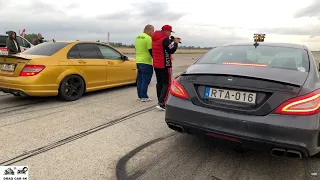 Mercedes-Benz CLS 63 AMG vs MERCEDES-BENZ C63 AMG drag race 1/4 mile 🚦🚗 - 4K