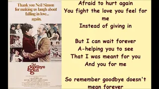 電影歌曲 歌词  再见女郎1977  David Gates   Goodbye Girl