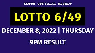 6/49 LOTTO RESULT TODAY 9PM DRAW December 8, 2022 Thursday PCSO SUPER LOTTO 6/49 Draw Tonight