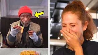 Waitress Feeds An Homeless Person, But When She Finds Out Who He Is, She Is Extremely Shocked!