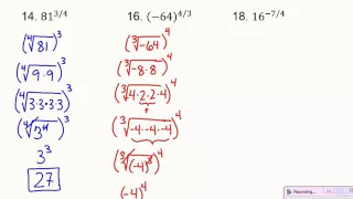 Algebra 2: Section 5.1 - nth Roots and Rational Exponents