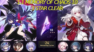 Memory of Chaos 10 | E0S1 Seele E0S0 Clara 3 Star Clear | Honkai Star Rail 1.1