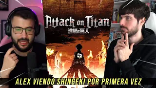 REACCIONO A ALEXELCAPO viendo Shingeki no Kyojin por PRIMERA VEZ (Caps 1 al 12)