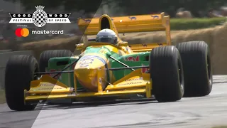 Riccardo Patrese drives Michael Schumacher's F1 Benetton-Ford B193 at Festival of Speed