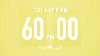60 Minutes Countdown Timer Flip clock / + Piano Beeps 🎹