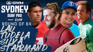 Lau, Tudela, Silva, Stairmand | GWM Sydney Surf Pro presented by Bonsoy - Round of 64 Heat Replay