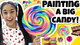 Painting on a BIG Candy!🍭🤩✨️ | Pencil Topper😱✏️| Riya's Amazing World