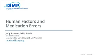 Human Factors and Medication Errors