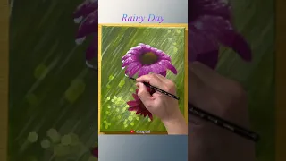 Rainy Day Acrylic Painting for Beginners   #shorts