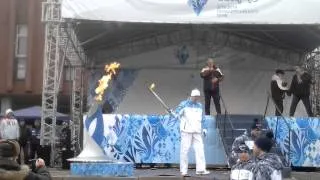 Финиш эстафеты паралимпийского огня в Липецке 02.03.2014