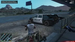 GTA 5 - Police Station Massacre In Sandy Shores + Six Star Escape (RDE 3.1.1)