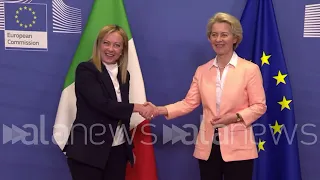 Ue, Giorgia Meloni incontra Ursula Von der Leyen in Commissione europea