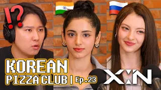 Being a Foreign member of a K-pop idol group 🇮🇳🇷🇺 (X:IN Aria & Nova) | Korean Pizza Club | EP.23