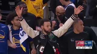 JONATHAN KUMINGA GOES "HUMAN HELICOPTER" MODE WITH KLAY THREE 🎯AND STEPH LOVES IT