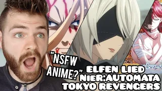First Time Reacting to "ELFEN LIED x TOKYO REVENGERS x NieR:Automata Openings" | New Anime Fan!