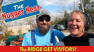 BUILDING A CAMPSITE ON THE RIDGE! tiny house, homesteading, cabin DIY HOW TO sawmill tractor tiny