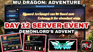 DAY 12 SERVER EVENTS | DEMONLORD'S AVENT | MU DRAGON: ADVENTURE