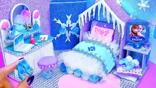 DIY Miniature Frozen Bedroom and Shoes for Disney Elsa