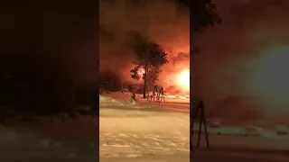 Пожар 2019-01-24 Новоаганск ул.Новая 6. около 3 утра