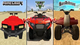 MINECRAFT ATV BIKE VS GTA 5 ATV BIKE VS GTA SAN ANDREAS ATV BIKE - WHICH IS BEST?