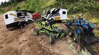 Rc TRAILER CAMPER & TRUCK CAMPER DUALY adventure,2x buggy jumping.