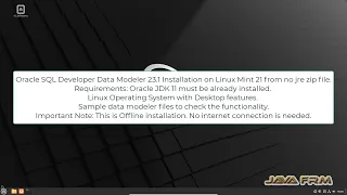 Oracle Data Modeler 23.1 Installation on Linux Mint 21 from zip archive with sample dmd files