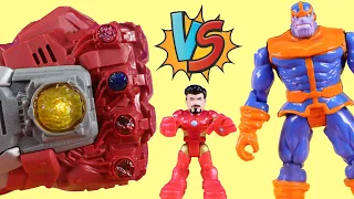 Iron Man Gauntlet Vs. Thanos Gauntlet | Batman Adventure - Just4fun290 Plays With Toys