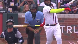 Marcell Ozuna crushes a three run home run to center field