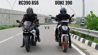 KTM RC390 BS6 vs Duke 390 | Top End