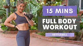 FULL BODY Intermediate KETTLEBELL // ACTIVE RESTS for a STRONG core!