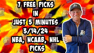 NBA, NCAAB, NHL Best Bets for Today Picks & Predictions Thursday 3/14/24 | 7 Picks in 5 Minutes