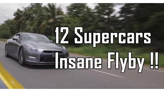 12 Supercars INSANE Flyby | India | Bangalore