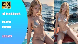 [4k AI girl] AI Bikini Look Book / 해변 비키니 AI룩북