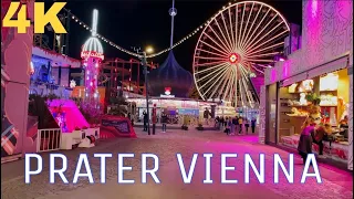 Wiener Prater , Night Walking Tour 4K HDR