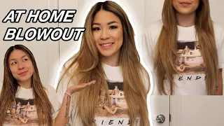SALON BLOWOUT AT HOME | Easy blowout tutorial using the revlon one step hair dryer (straight hair)