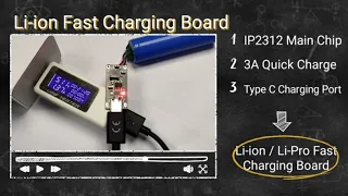 IP2312 Fast Charging Lithium Battery Charger | Type C | 4.2V & 4.35V | Charging 1A-3A Selectable