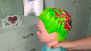 Прически для девочек, коса УЛИТКА  на длинные волосы. Коса по кругу . Hairstyle for girls