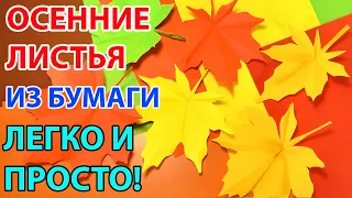 ОСЕННИЕ ЛИСТЬЯ ИЗ БУМАГИ оригами СУПЕР ЛЕГКИЙ СПОСОБ Autumn leaves ORIGAMI