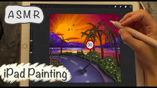 ASMR iPad sounds - Teaching you how to paint landscape