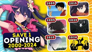 🎵 Save One Anime OPENING for each YEAR 🔥 2000 - 2024 🔍 Anime Quiz