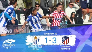 RESUMEN Y GOLES SPORTING CLUB HUELVA vs ATLÉTICO DE MADRID FEMENINO | Jornada 18 | FINETWORK LIGA F