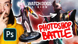 PHOTOSHOP BATTLE with figure from Watch Dogs : Legion // Photoshop Speed Art