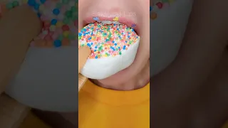 ASMR Satisfying Eating Marshmallow With Crunchy Sprinkles #asmrsounds #crunchysounds #satisfying