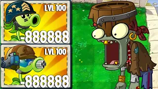 PvZ 2 Challenge - 35 Super Plants level 100 Vs 5 Super Barrelhead Zombies Level 30