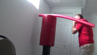 Pool noodle punching bag weave