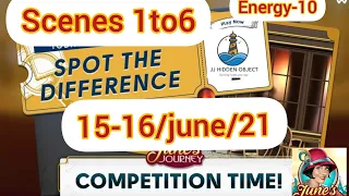 June's journey Spot the difference competition Scenes 1to6 15-16/June/21(energy-10) minutes-45