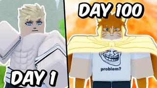 Spending 100 Days as MINATO in Shindo Life... (Roblox)