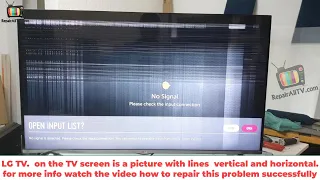 LG TV.  on the TV screen is a picture with lines  vertical and horizontal. repair successfully