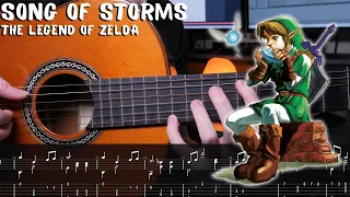 Song of Storms - The Legend of Zelda - Fingerstyle Guitar Tutorial + TAB